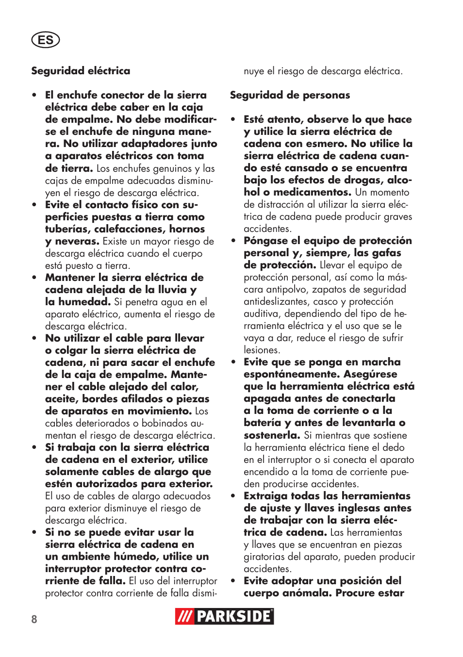 Parkside PSBM 500 B3 User Manual | Page 8 / 60