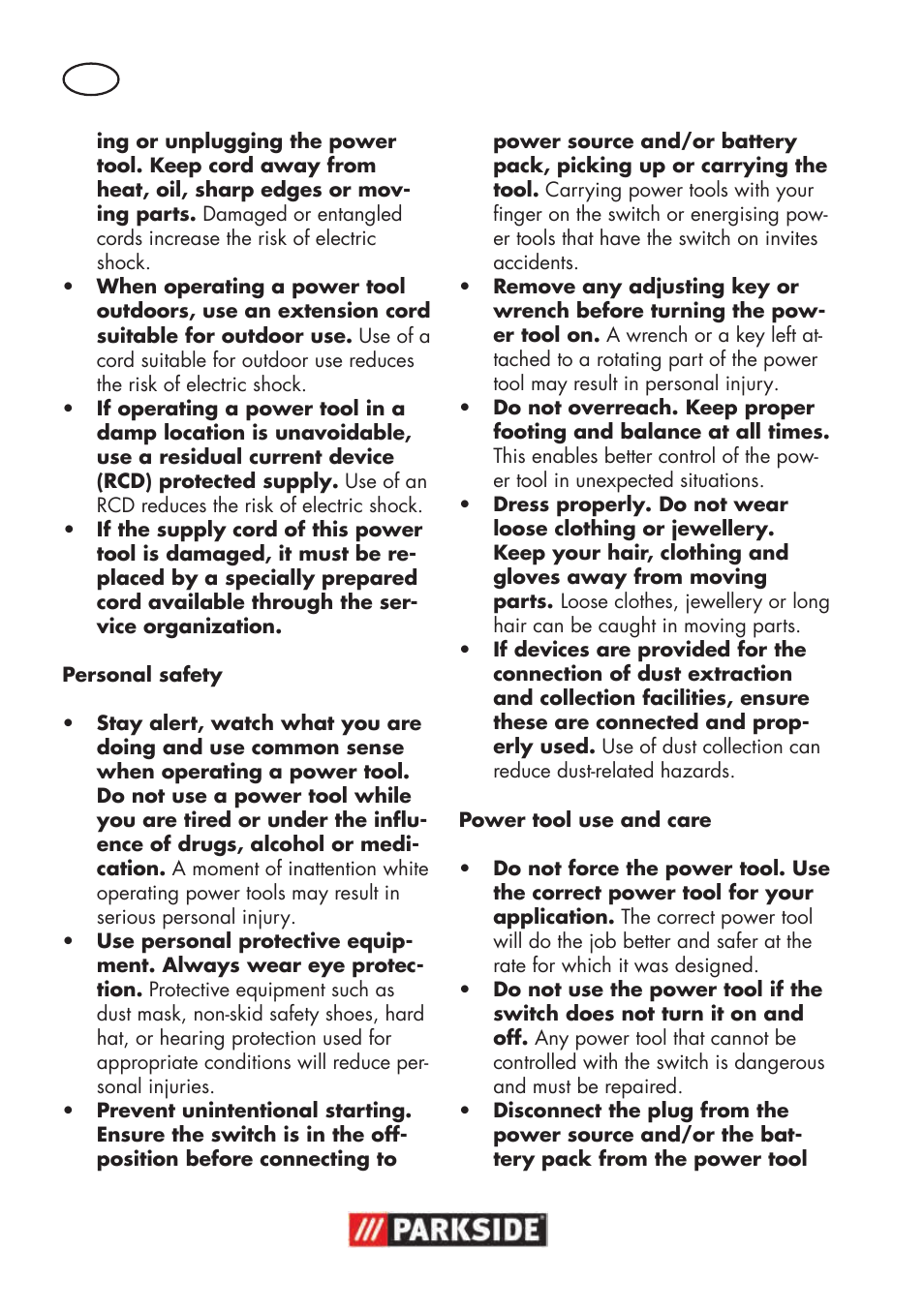 Parkside PSBM 500 B3 User Manual | Page 8 / 96