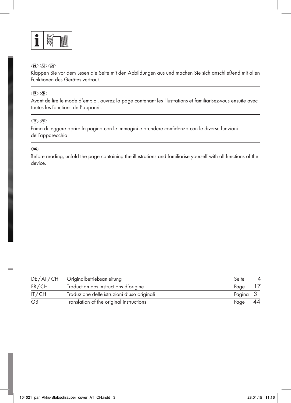 Parkside PSSA 3.6 C3 User Manual | Page 2 / 58