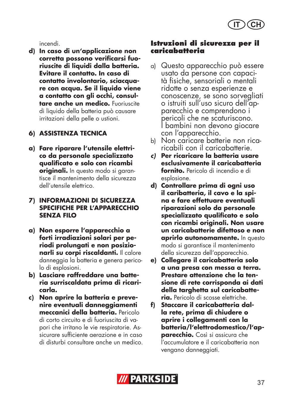 Parkside PSSA 3.6 C3 User Manual | Page 37 / 58