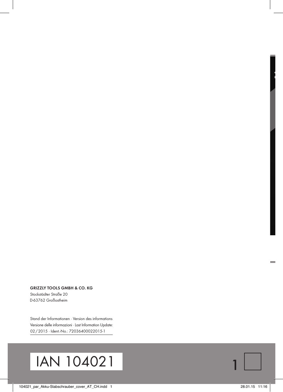 Parkside PSSA 3.6 C3 User Manual | Page 58 / 58