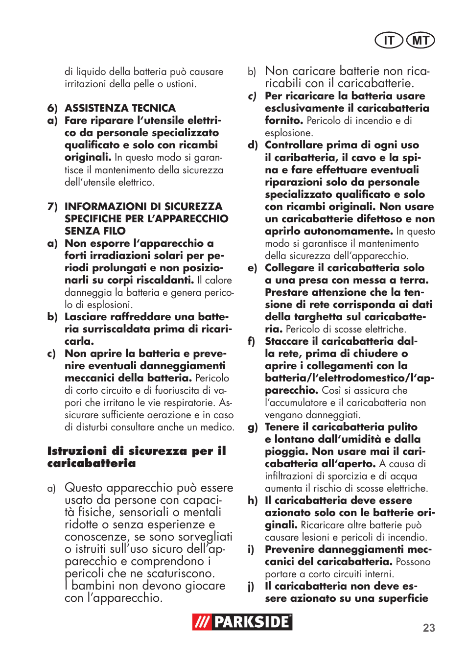 Parkside PSSA 3.6 C3 User Manual | Page 23 / 74