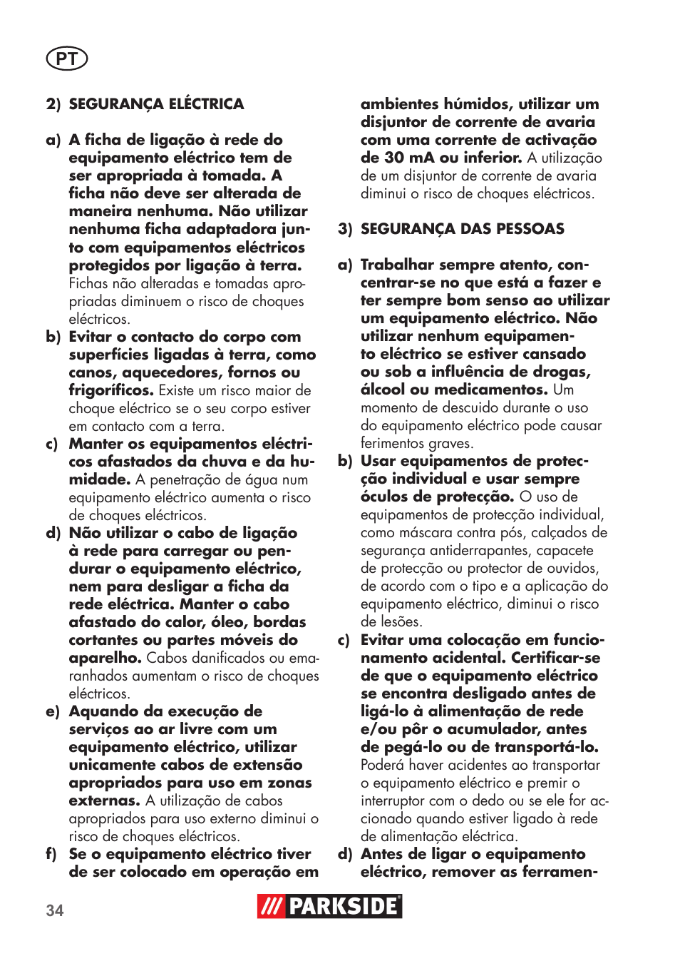 Parkside PSSA 3.6 C3 User Manual | Page 34 / 74