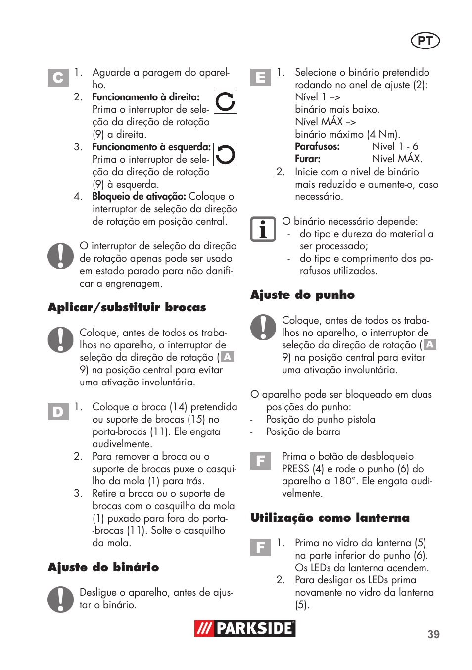 Parkside PSSA 3.6 C3 User Manual | Page 39 / 74