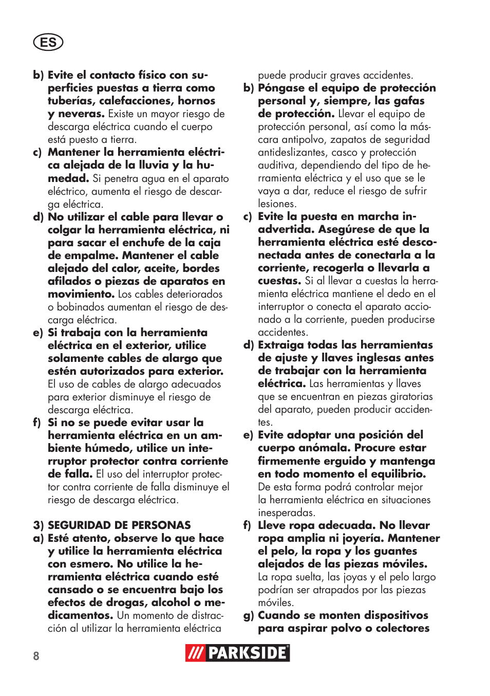 Parkside PSSA 3.6 C3 User Manual | Page 8 / 74