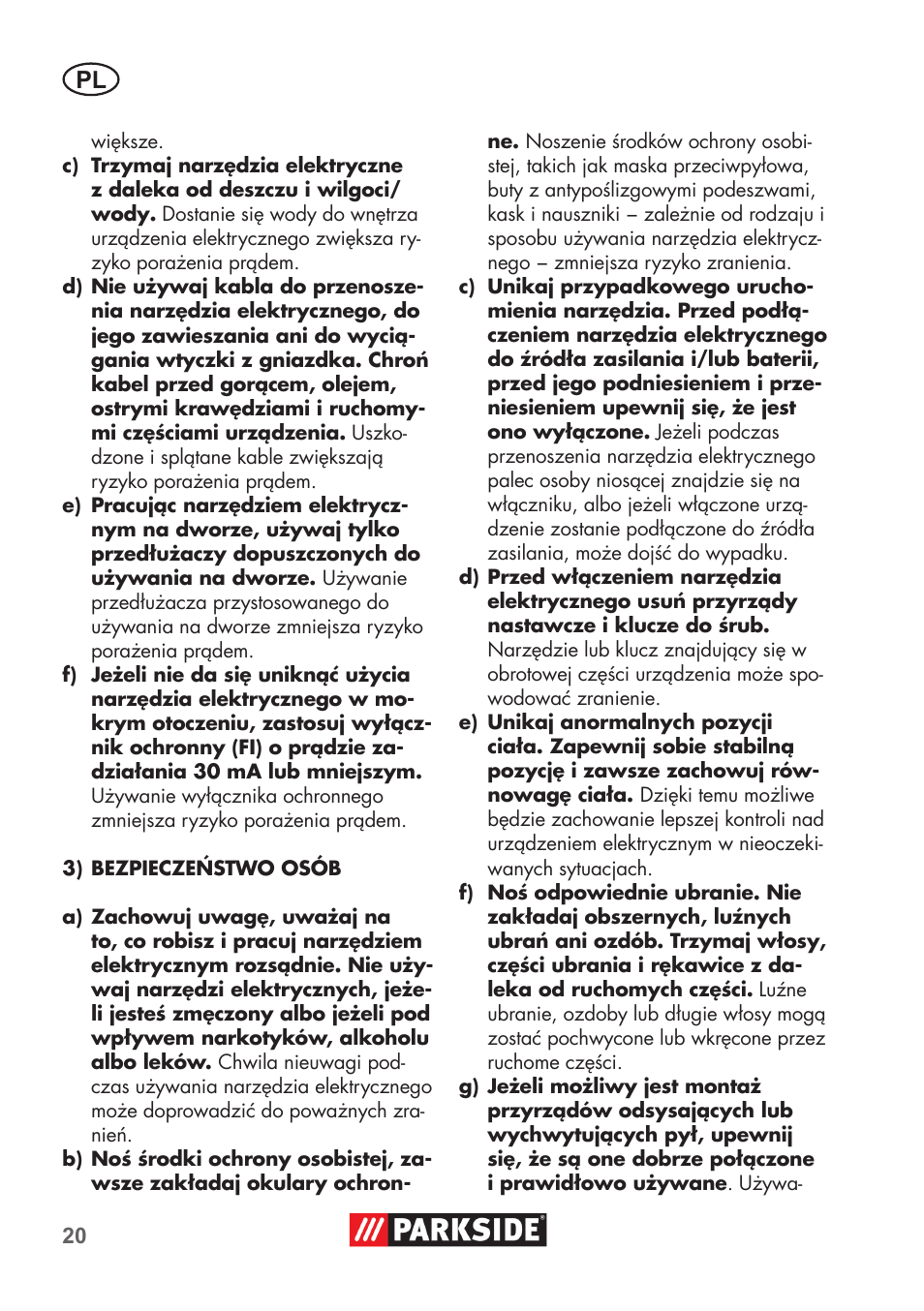 Parkside PSSA 3.6 C3 User Manual | Page 20 / 82