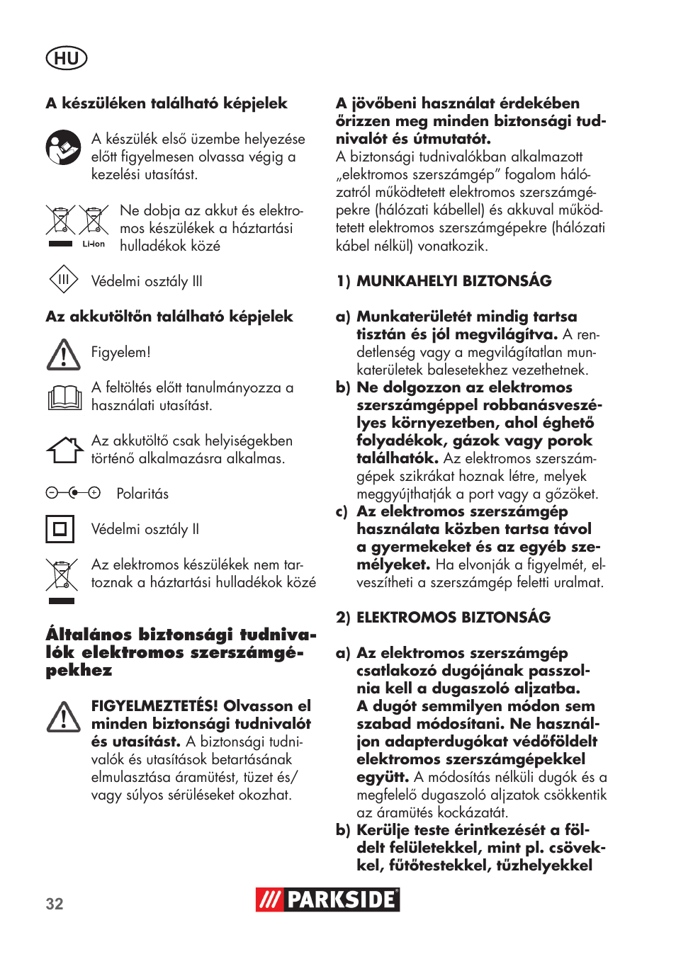 Parkside PSSA 3.6 C3 User Manual | Page 32 / 82