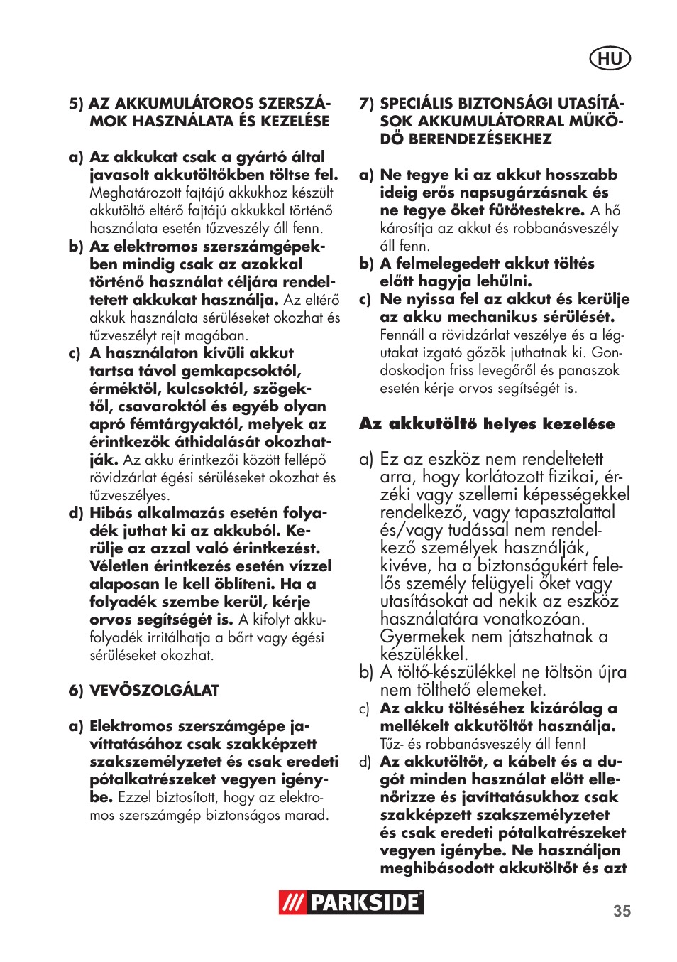 Parkside PSSA 3.6 C3 User Manual | Page 35 / 82