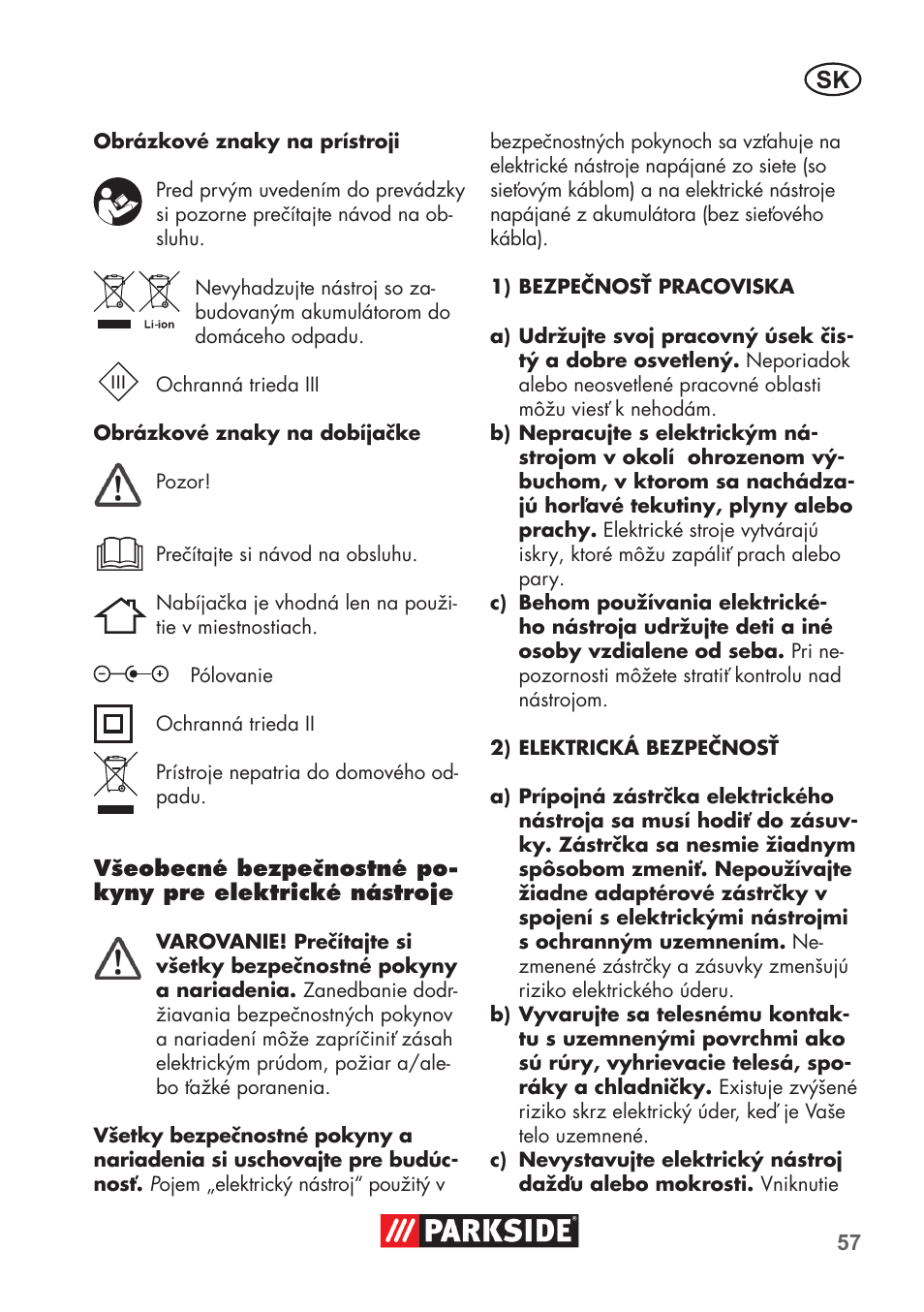 Parkside PSSA 3.6 C3 User Manual | Page 57 / 82