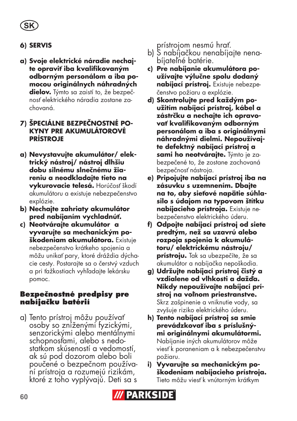 Parkside PSSA 3.6 C3 User Manual | Page 60 / 82