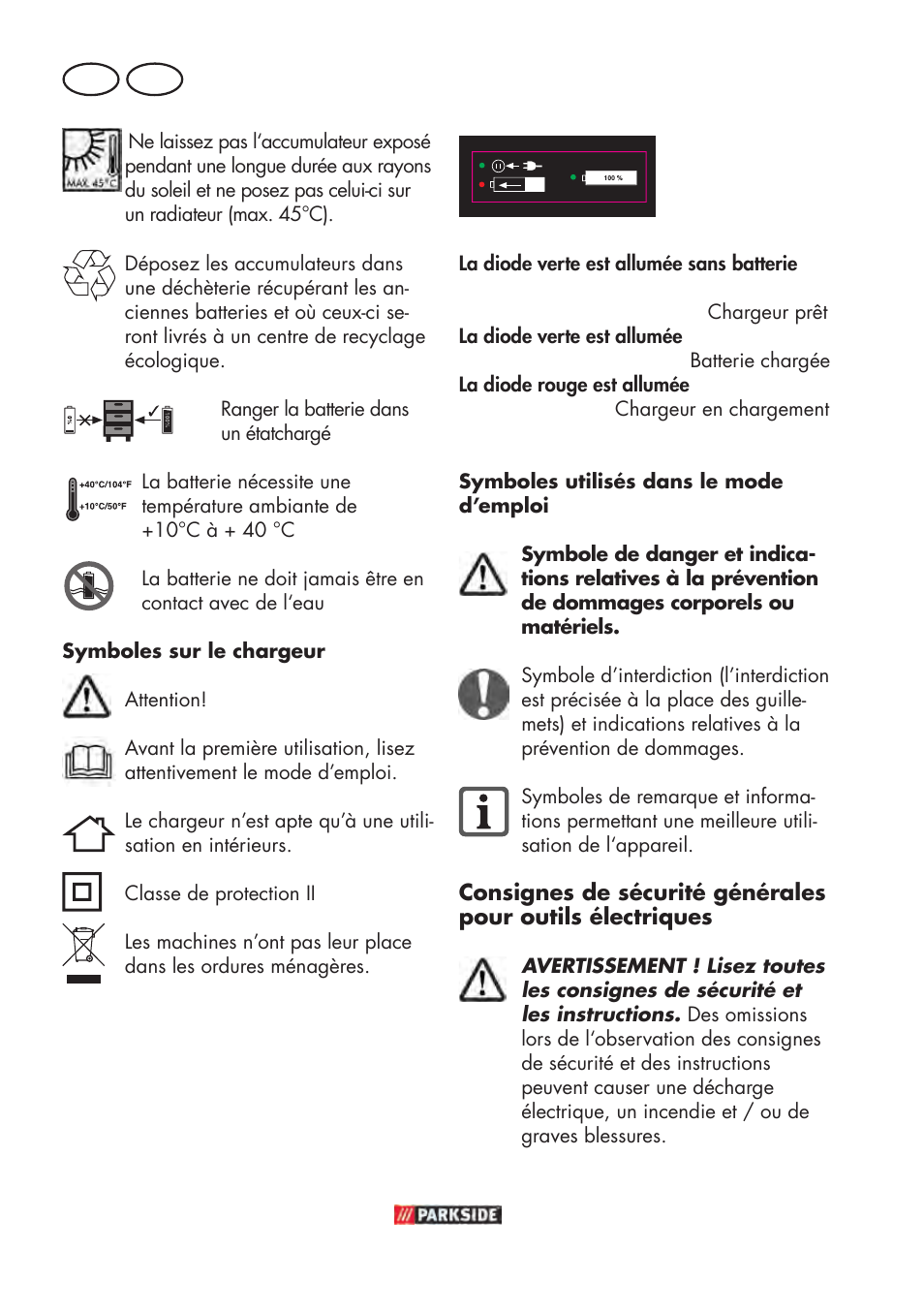 Fr ch | Parkside PABSW 10.8 B3 User Manual | Page 22 / 68