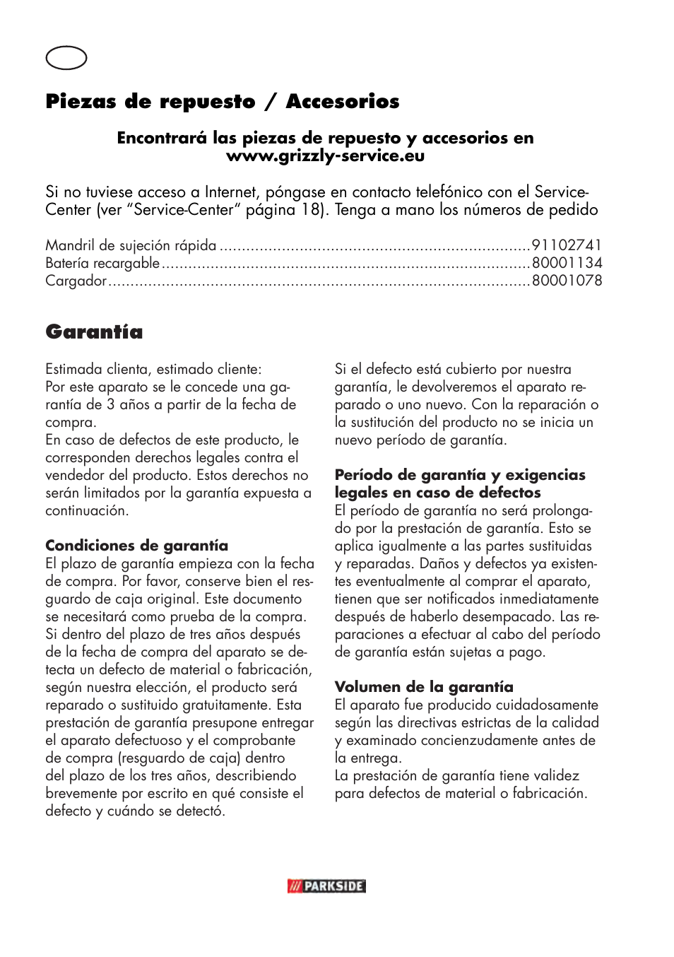 Garantía, Piezas de repuesto / accesorios | Parkside PABSW 10.8 B3 User Manual | Page 16 / 84