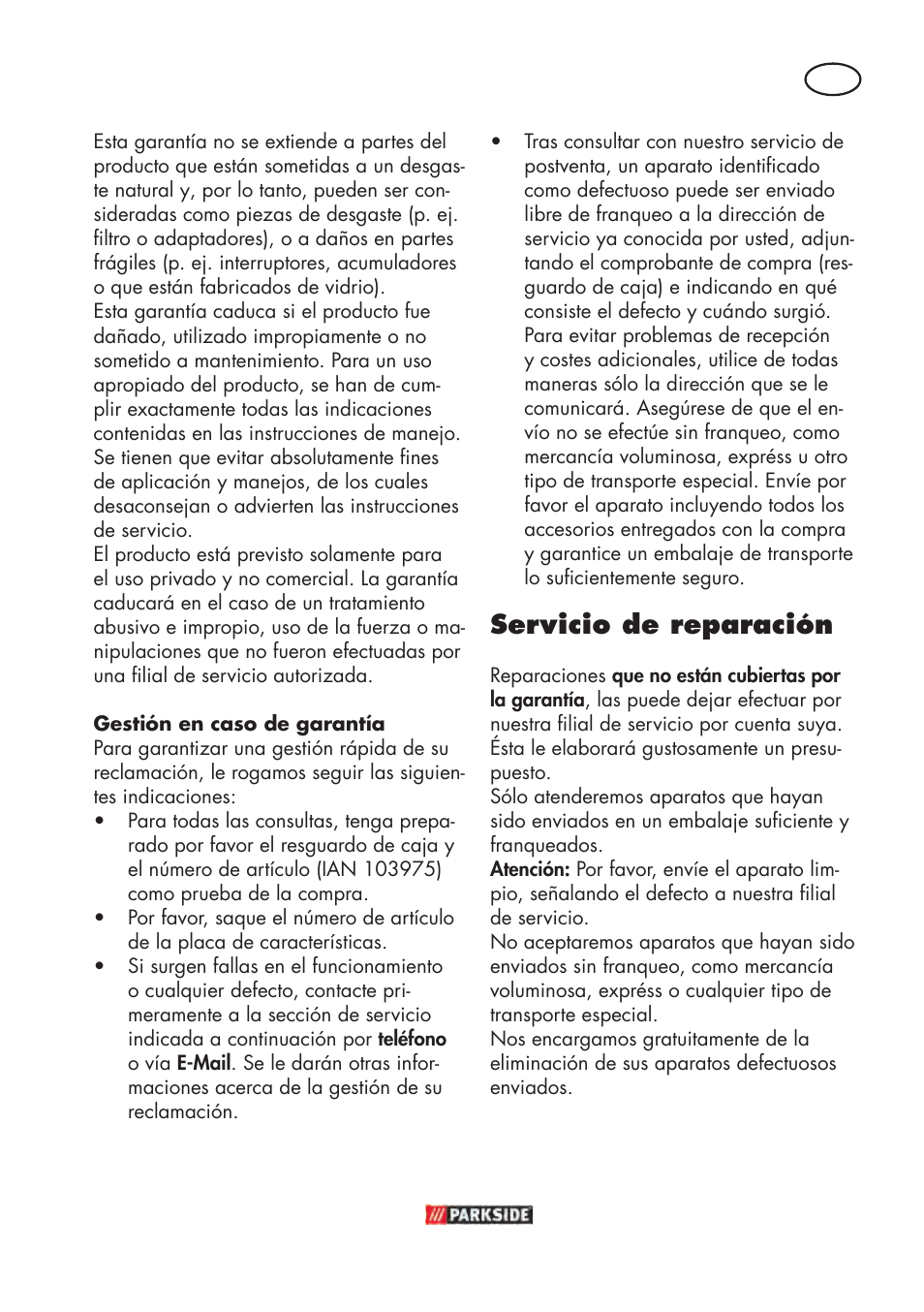 Servicio de reparación | Parkside PABSW 10.8 B3 User Manual | Page 17 / 84