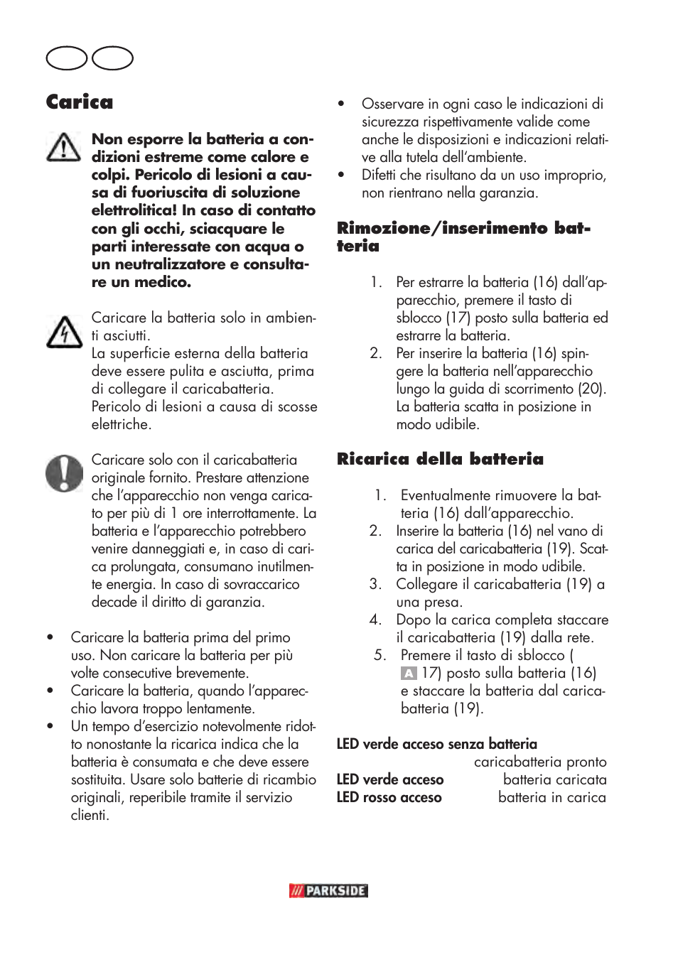 Carica, It mt | Parkside PABSW 10.8 B3 User Manual | Page 26 / 84