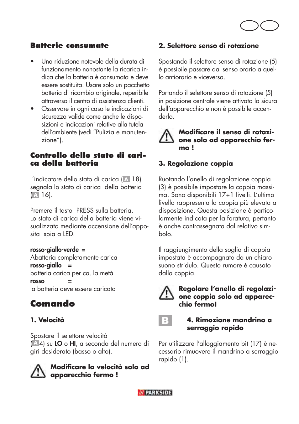 Comando, It mt | Parkside PABSW 10.8 B3 User Manual | Page 27 / 84