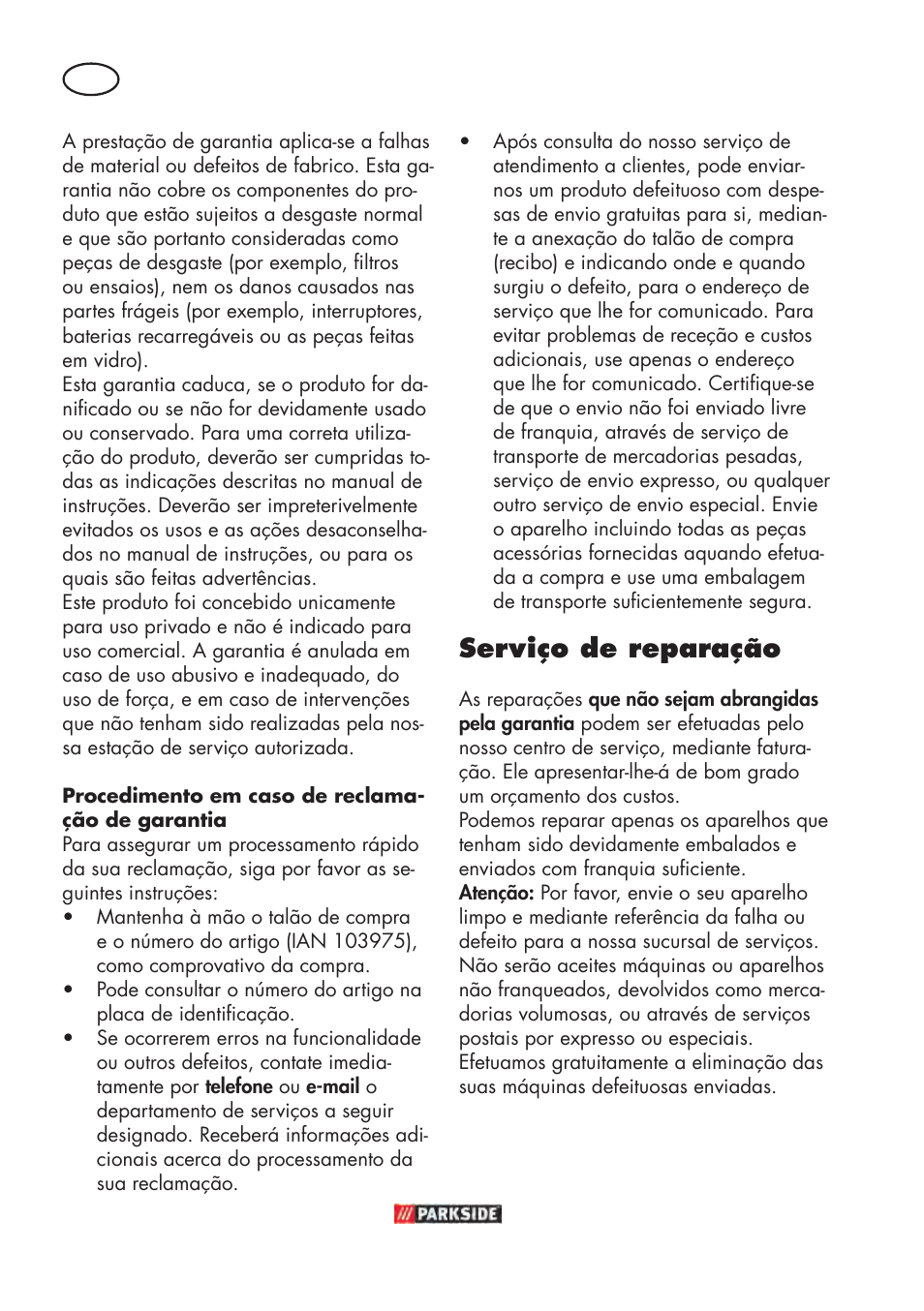 Serviço de reparação | Parkside PABSW 10.8 B3 User Manual | Page 44 / 84