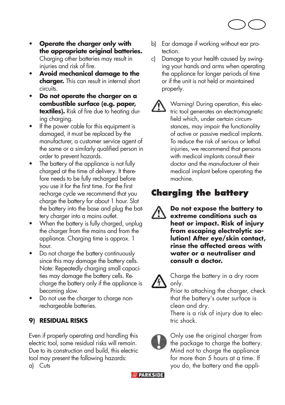 Charging the battery, Mt gb | Parkside PABSW 10.8 B3 User Manual | Page 53 / 84