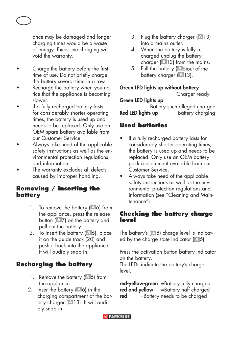 Parkside PABSW 10.8 B3 User Manual | Page 42 / 56