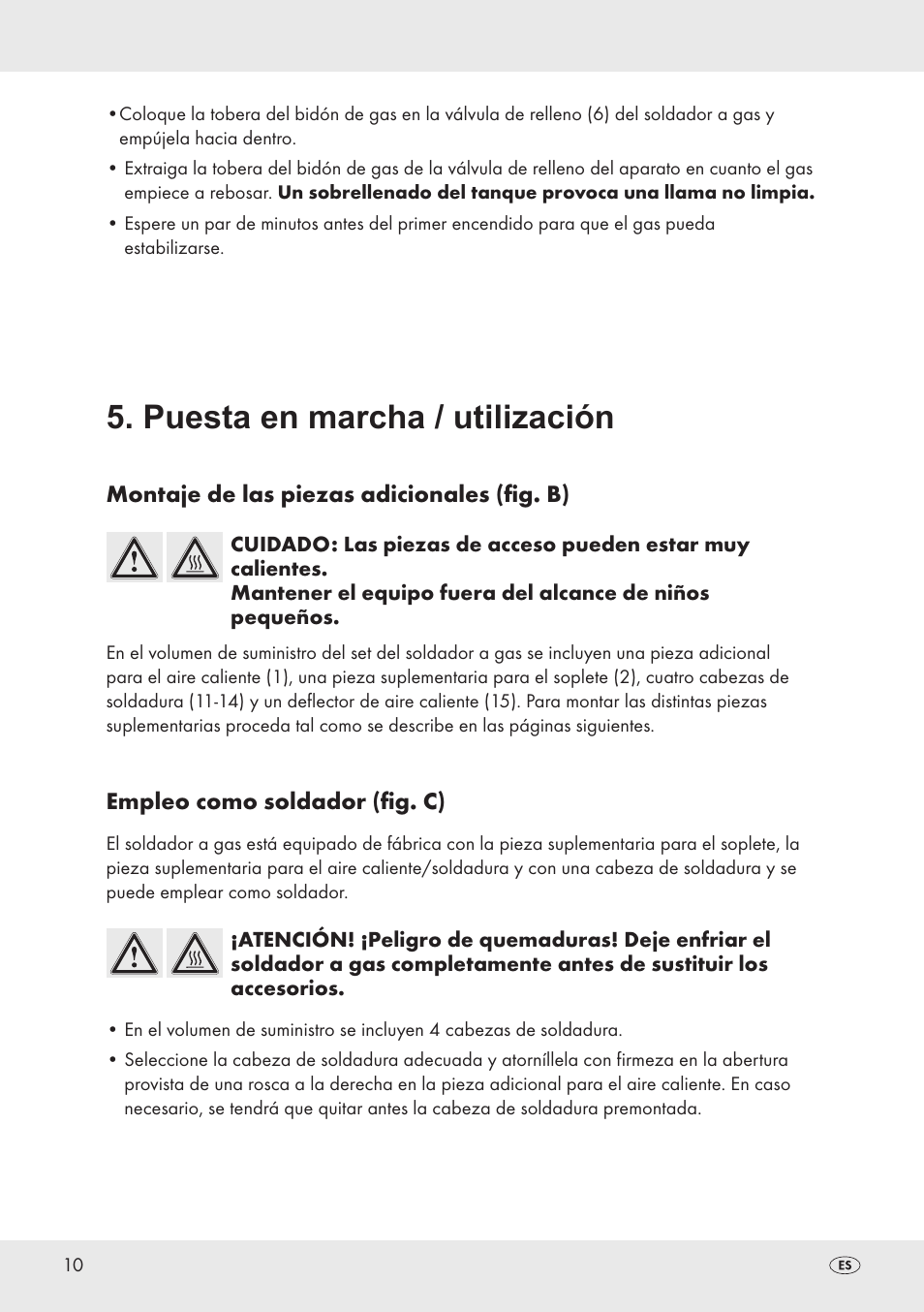 Puesta en marcha / utilización | Parkside PT360 User Manual | Page 10 / 44