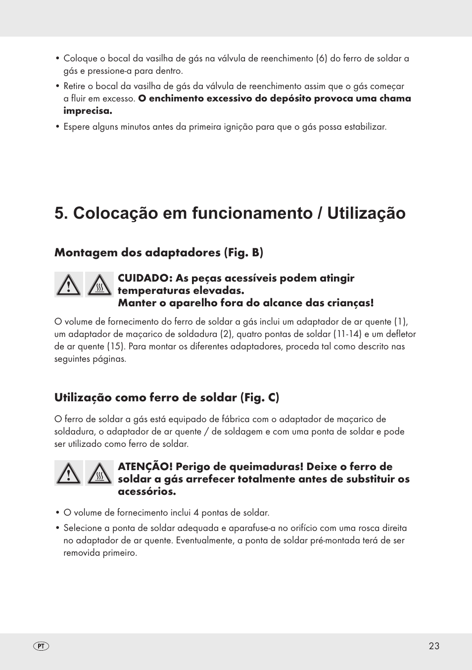 Colocação em funcionamento / utilização | Parkside PT360 User Manual | Page 23 / 44