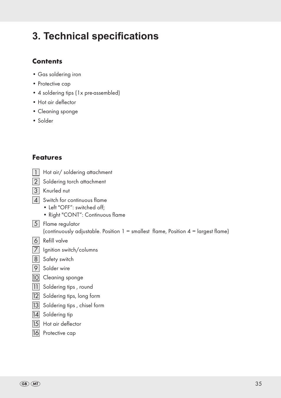 Technical specifications | Parkside PT360 User Manual | Page 35 / 44