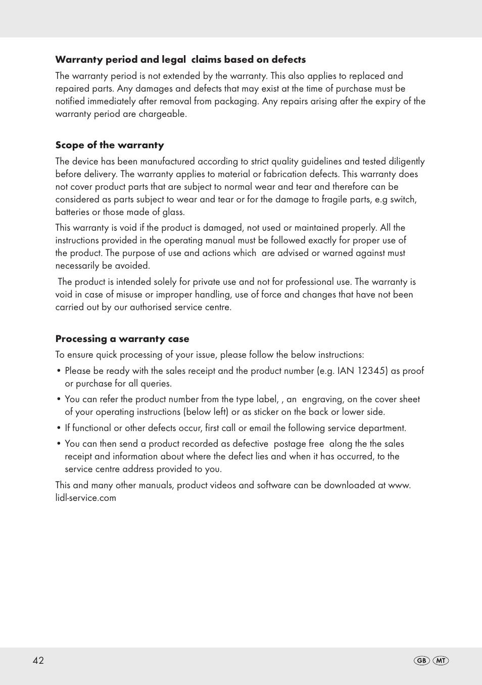 Parkside PT360 User Manual | Page 42 / 44