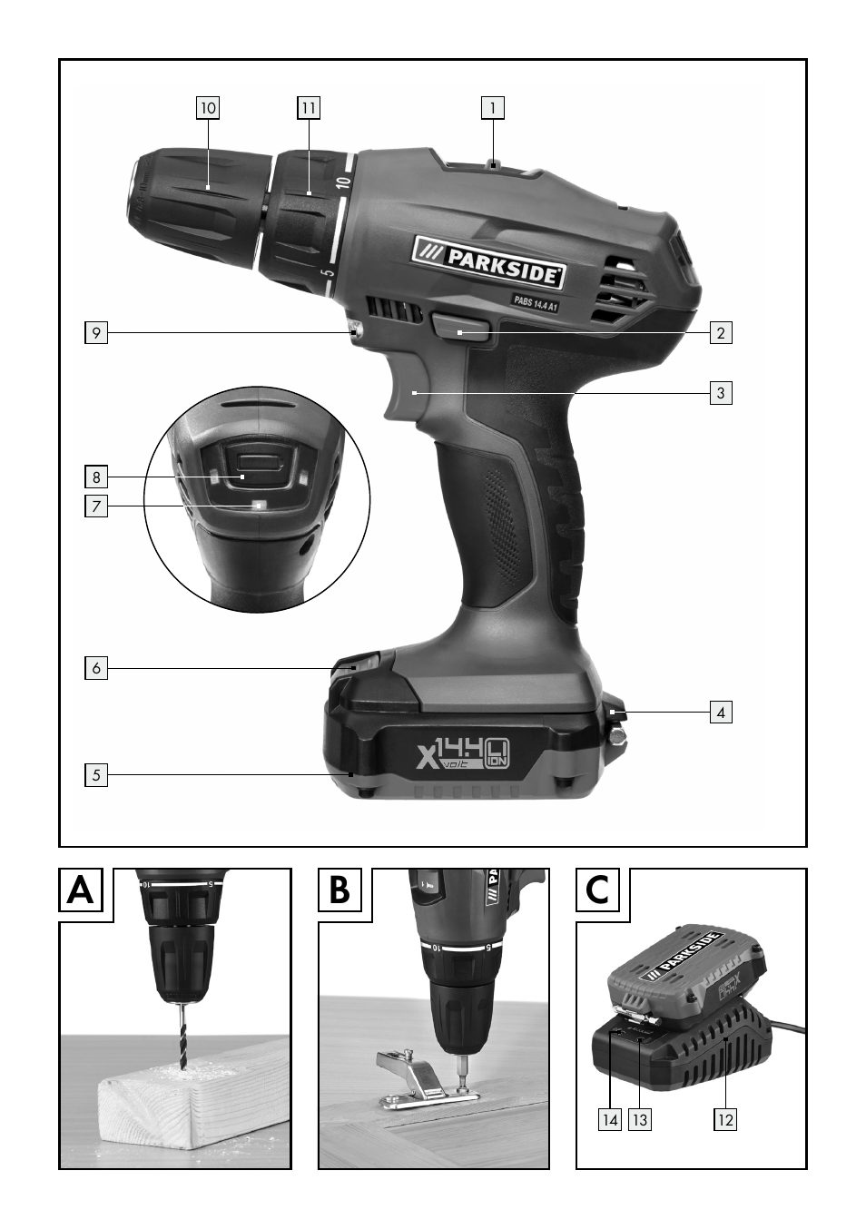 Parkside PABS 14.4 A1 User Manual | Page 3 / 55