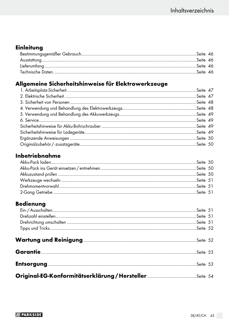 Parkside PABS 14.4 A1 User Manual | Page 45 / 55