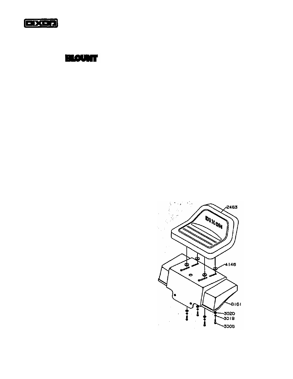 Dixon BLOUNT 3301 User Manual | 8 pages