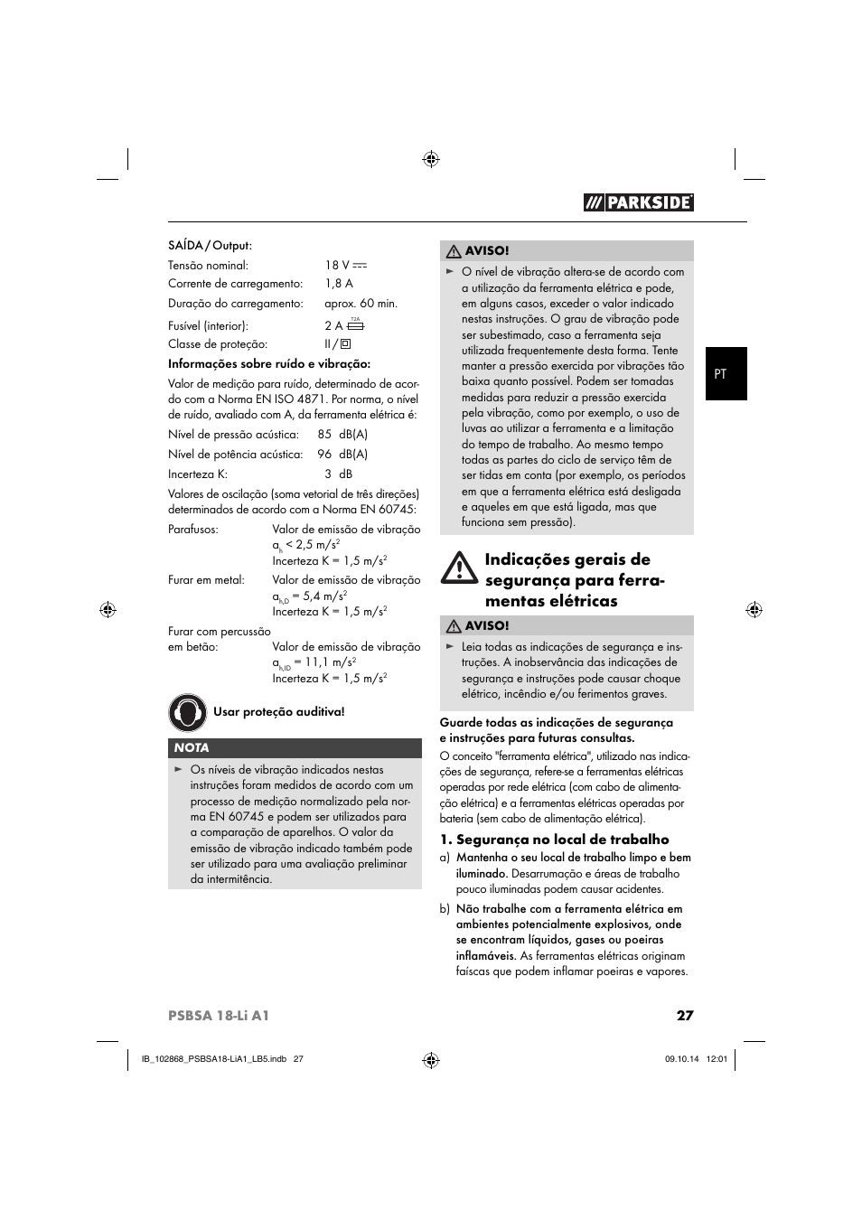 Parkside PSBSA 18-Li A1 User Manual | Page 30 / 64