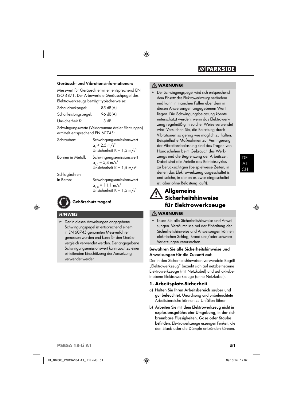 Parkside PSBSA 18-Li A1 User Manual | Page 54 / 64