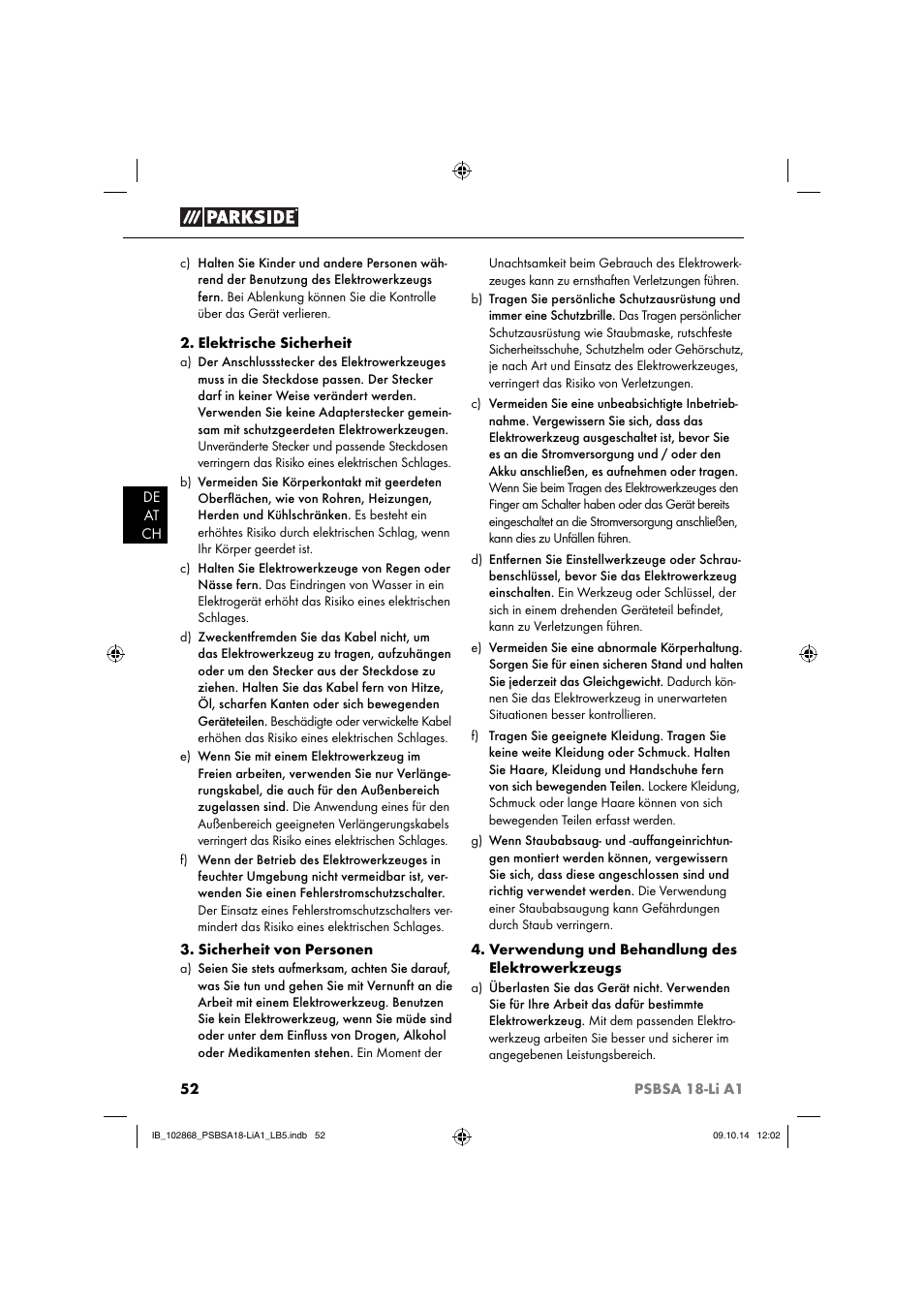 Parkside PSBSA 18-Li A1 User Manual | Page 55 / 64