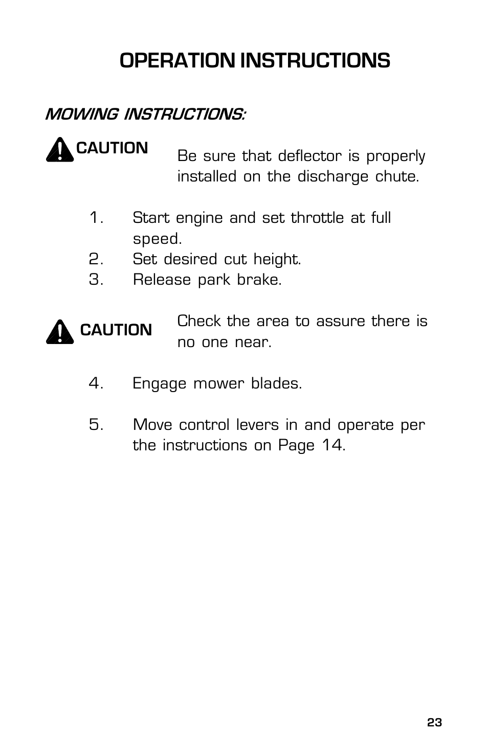 Operation instructions | Dixon 8000D User Manual | Page 23 / 44