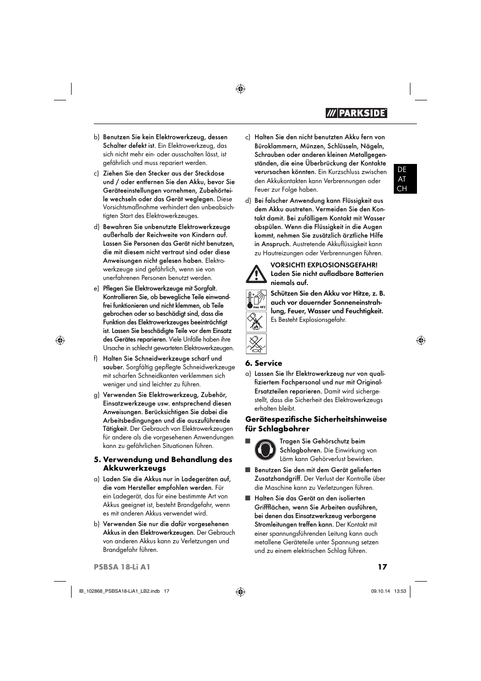 Parkside PSBSA 18-Li A1 User Manual | Page 20 / 40