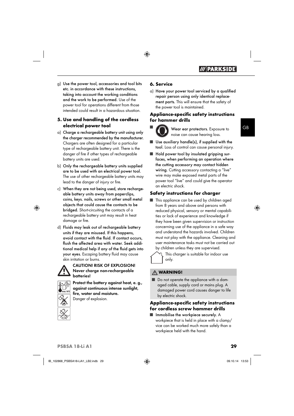 Parkside PSBSA 18-Li A1 User Manual | Page 32 / 40
