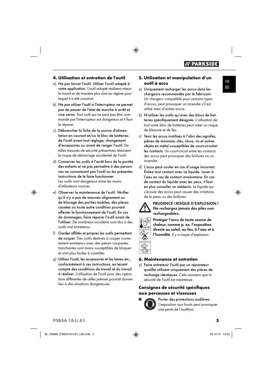 Parkside PSBSA 18-Li A1 User Manual | Page 8 / 40