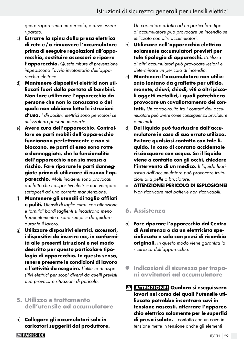 Assistenza | Parkside PABS 10.8 C2 User Manual | Page 29 / 44