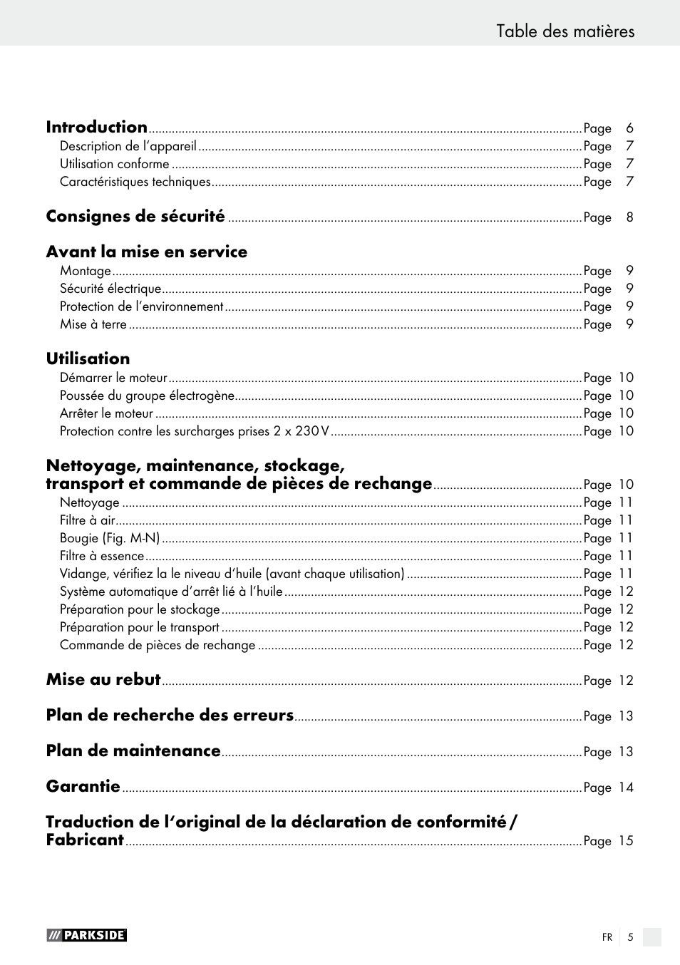 Parkside PSE 2800 A1 User Manual | Page 5 / 37