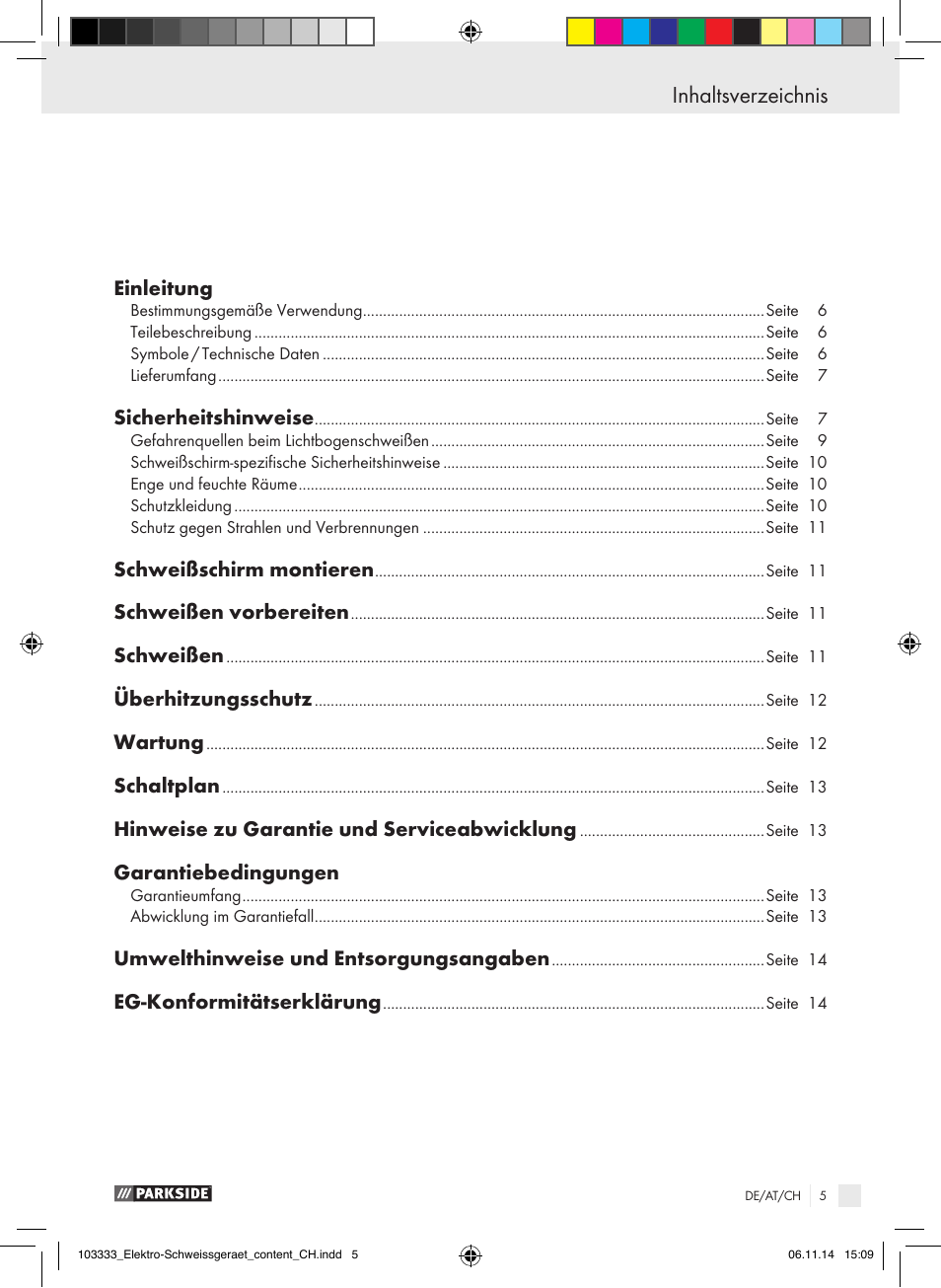 Parkside PESG 120 A1 User Manual | Page 5 / 44