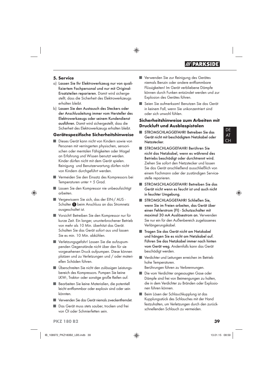 Parkside PKZ 180 B2 User Manual | Page 42 / 50