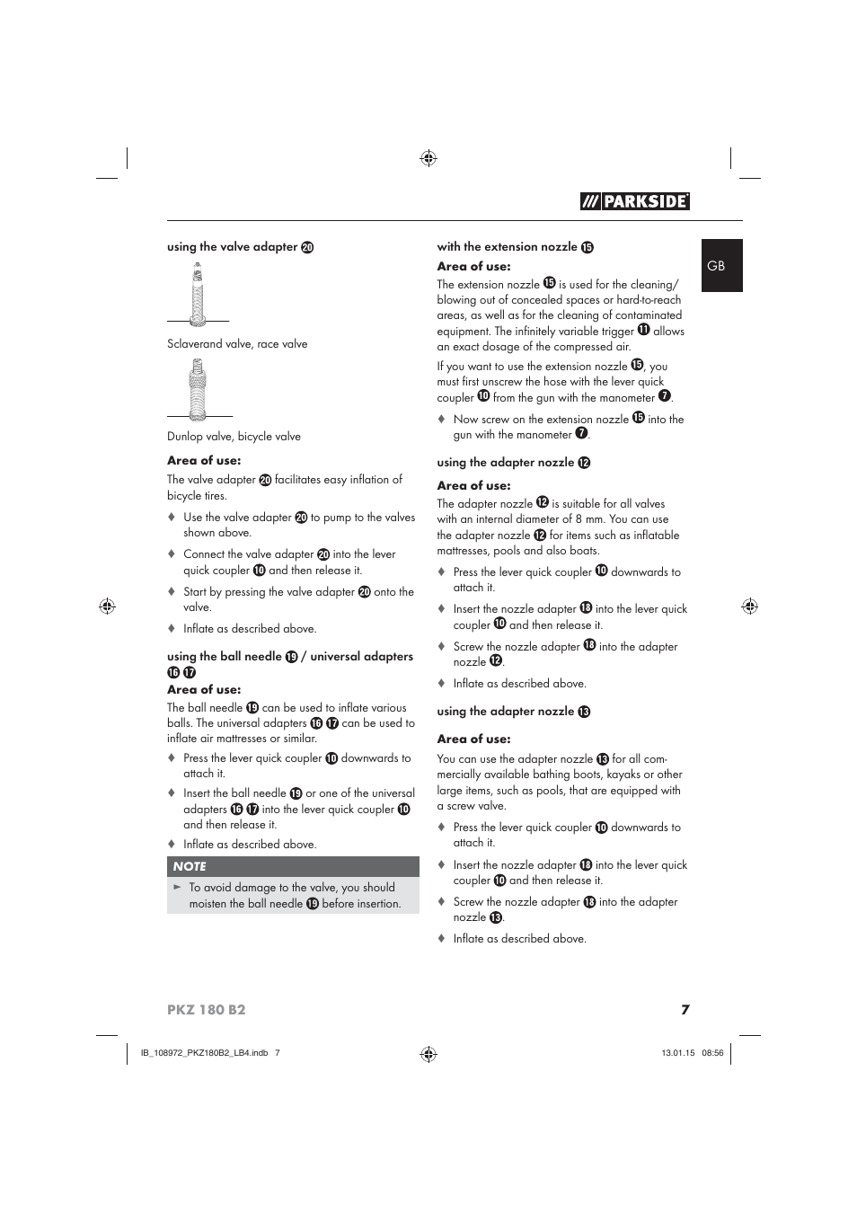 Parkside PKZ 180 B2 User Manual | Page 10 / 80