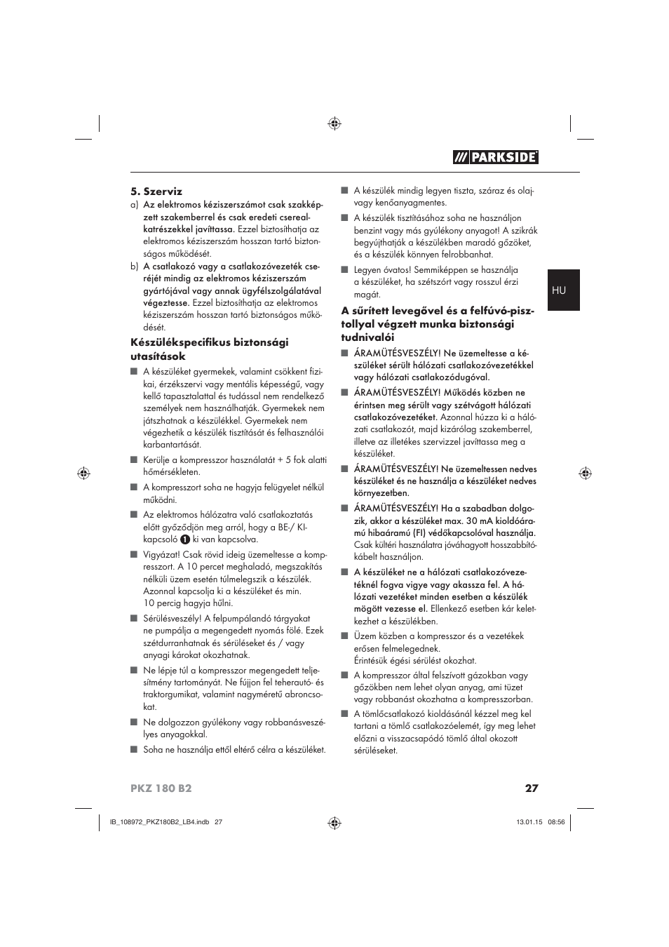 Parkside PKZ 180 B2 User Manual | Page 30 / 80