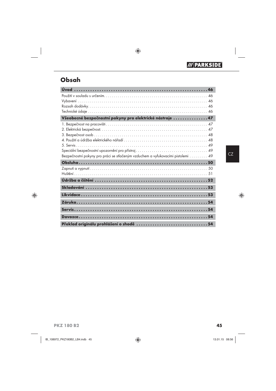 Parkside PKZ 180 B2 User Manual | Page 48 / 80