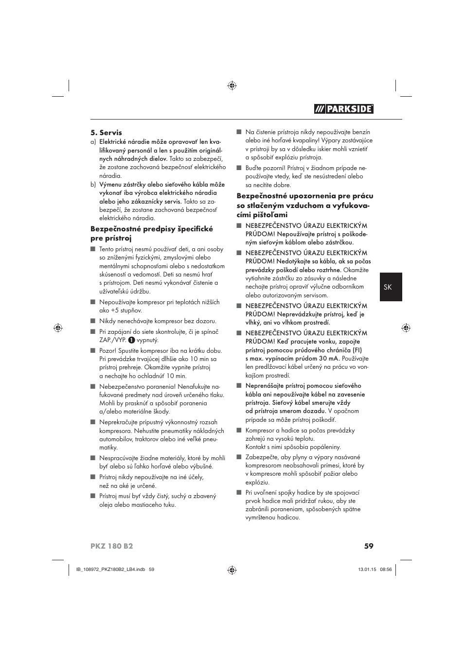 Parkside PKZ 180 B2 User Manual | Page 62 / 80