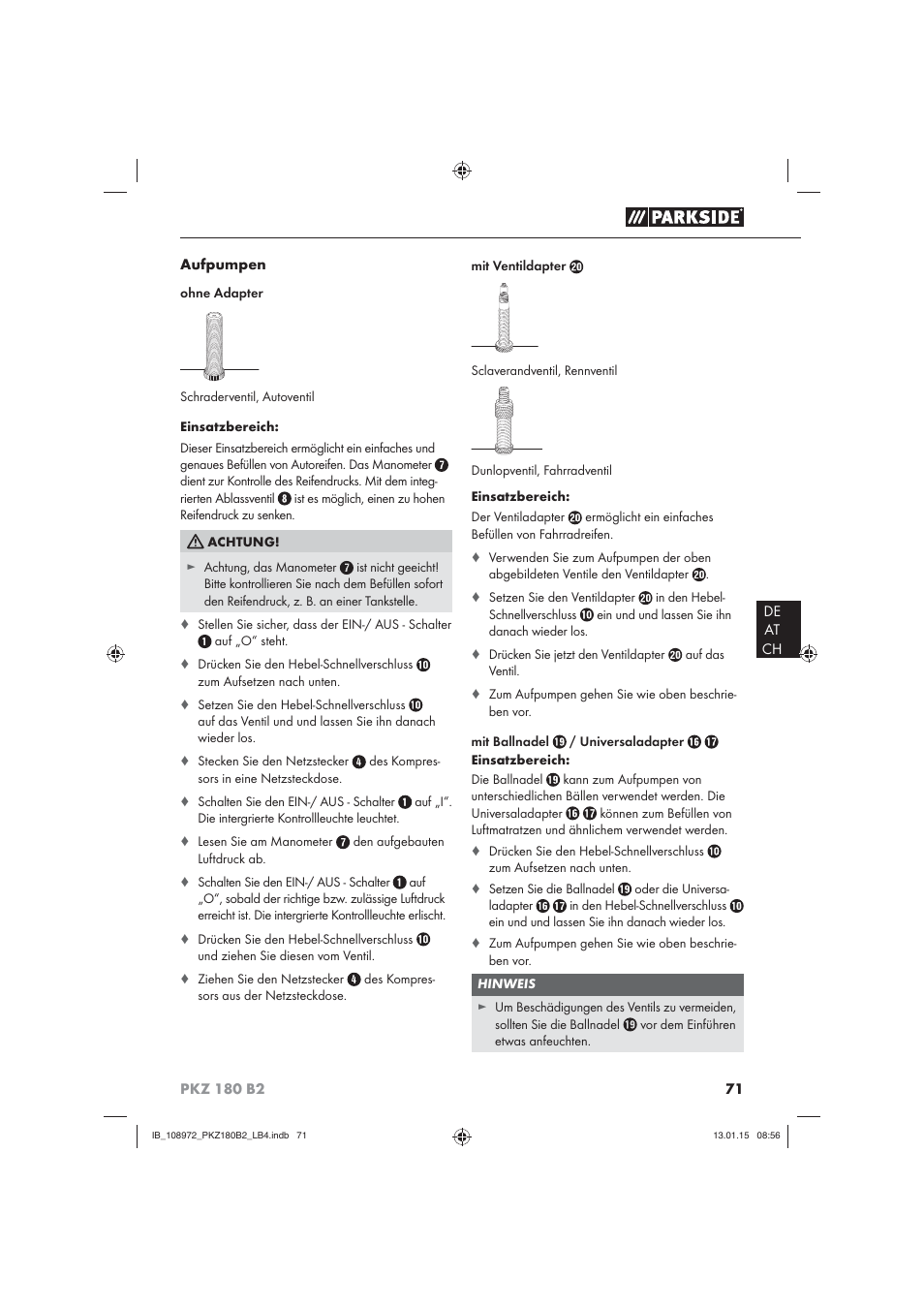 Parkside PKZ 180 B2 User Manual | Page 74 / 80