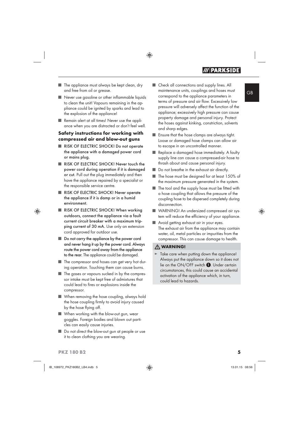 Parkside PKZ 180 B2 User Manual | Page 8 / 80