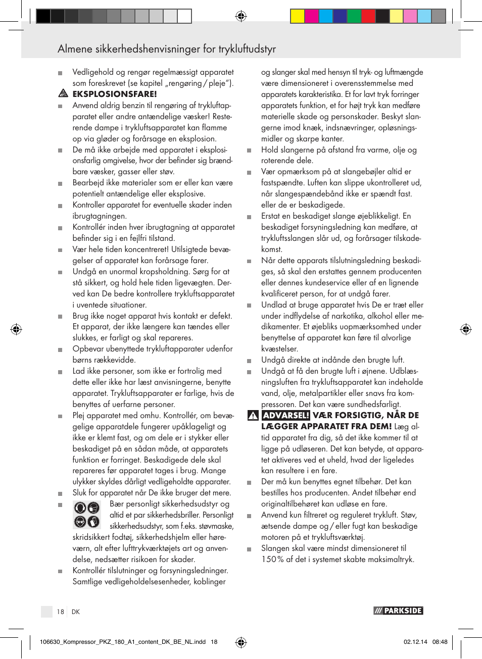 Parkside PKZ 180 A1 User Manual | Page 18 / 55