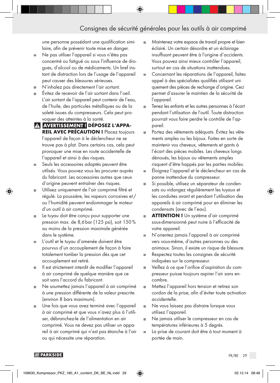 Parkside PKZ 180 A1 User Manual | Page 29 / 55