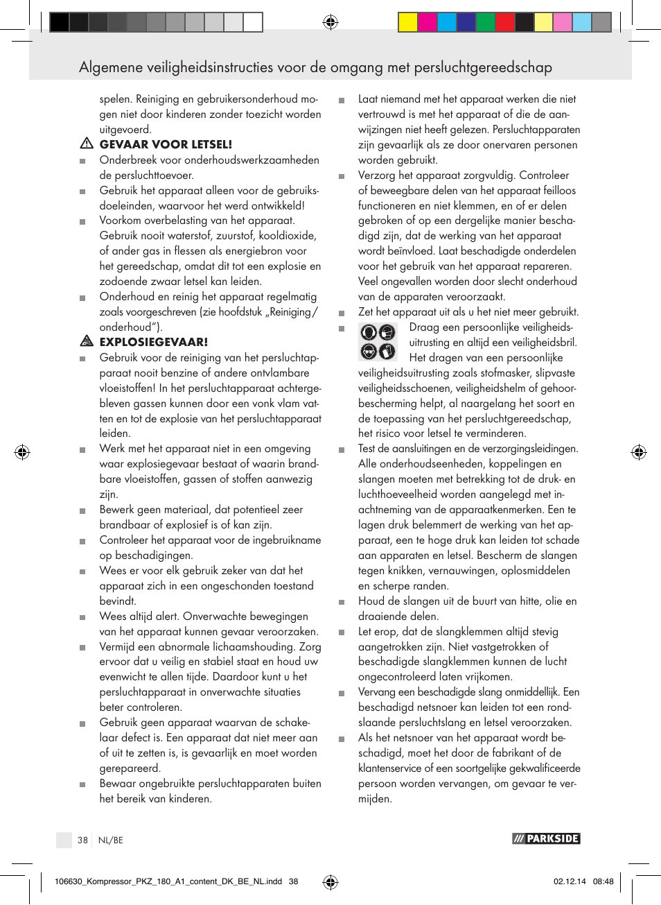 Parkside PKZ 180 A1 User Manual | Page 38 / 55