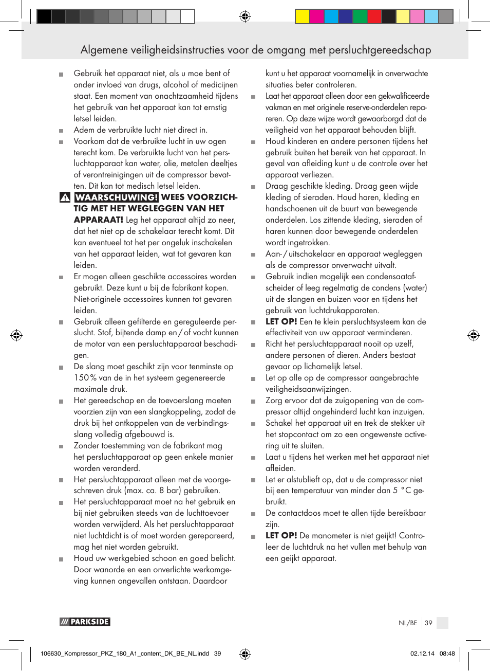 Parkside PKZ 180 A1 User Manual | Page 39 / 55